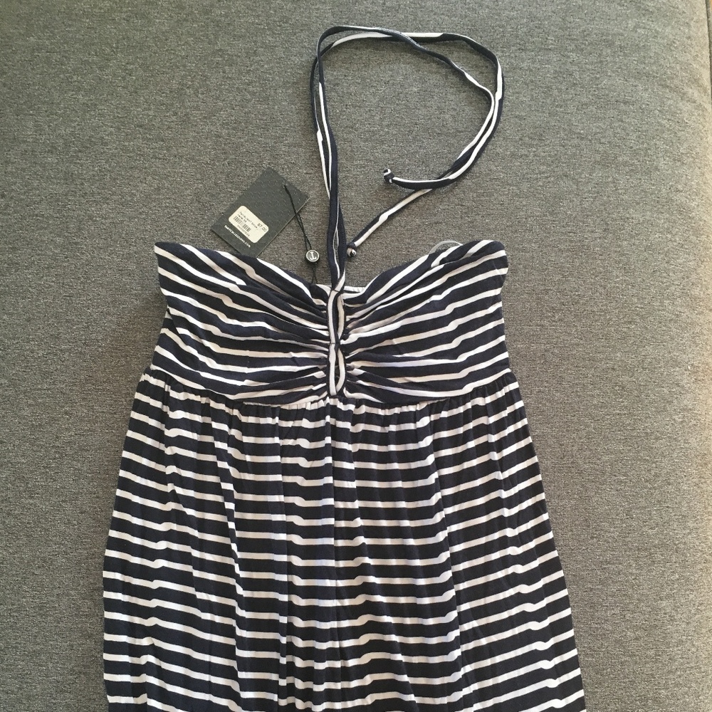TART Blue & White Stripe Halter Top XS - NWT!